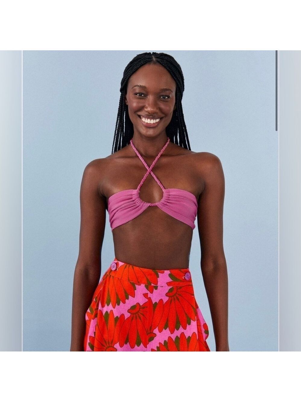 NWT FARM Rio Pink Knit Top